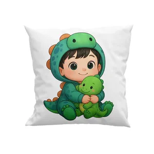 کوسن کودک پاد آفرین مدل کودک در لباس دایناسور کد DKK1366 سایز 30*30 سانتی متر