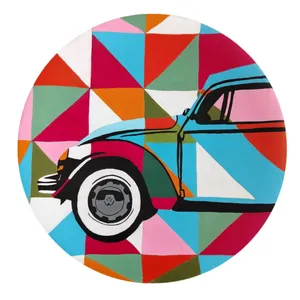 بشقاب دیوارکوب سفالی طرح ماشین کد 20046