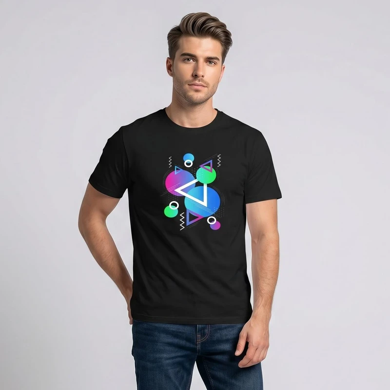 تی شرت آستین کوتاه مردانه پاد آفرین مدل انتزاعی خفن کد 0396