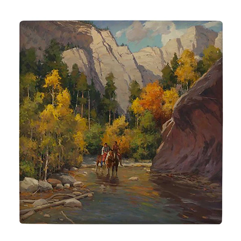 زیر لیوانی  طرح  نقاشی رودخانه کوهستانی کد    6086865_5105