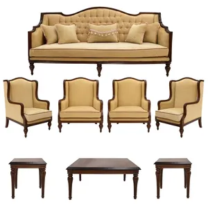 مبل کلاسیک 7 نفره مدل کوئین پلاس به همراه 3 میز پذیرایی