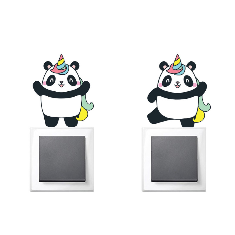 استیکر کلید و پریز مدل پاندا تک شاخ مجموعه 4 عددی