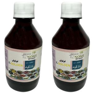 عرق 16 گیاه تقویت تقوای بدن تیزنوش - 500 میلی لیتر بسته 2 عددی