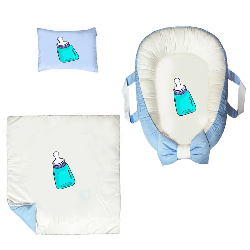 سرویس خواب سه تکه نوزاد ناریکو مدل گارد محافظ دار طرح فانتزی کد 0448