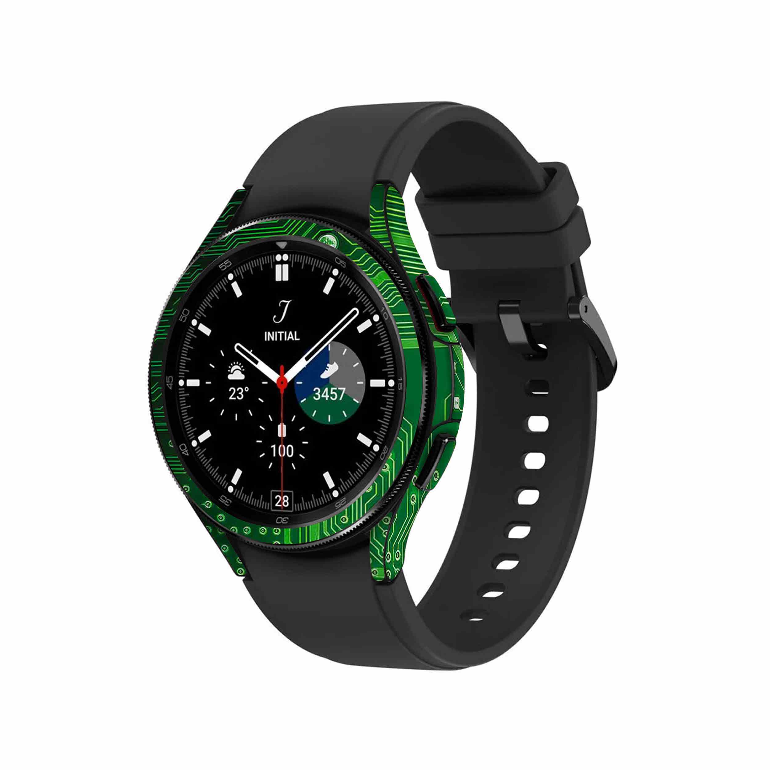 برچسب ماهوت طرح Green-Printed-Circuit-Board مناسب برای ساعت هوشمند سامسونگ Galaxy Watch4 Classic 46mm