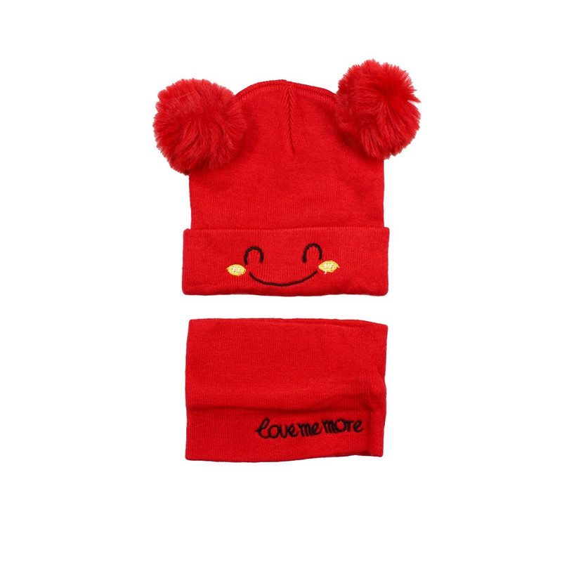 ست کلاه و شال گردن بافتنی نوزادی مدل HAPPY-R