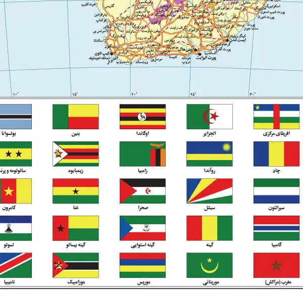 نقشه انتشارات گیتاشناسی مدل آفریقا سیاسی کد LP 526