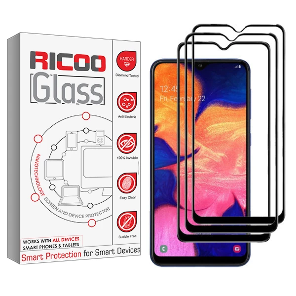 محافظ صفحه نمایش سرامیکی ریکوو مدل +HD مناسب برای گوشی موبایل سامسونگ Galaxy M10 بسته سه عددی