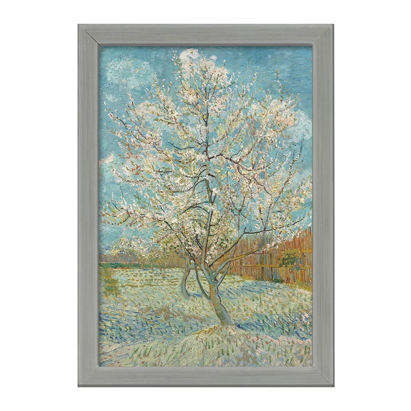 تابلو خندالو طرح درخت هلو صورتی ونسان ونگوگ (Van Gogh) کد 36806