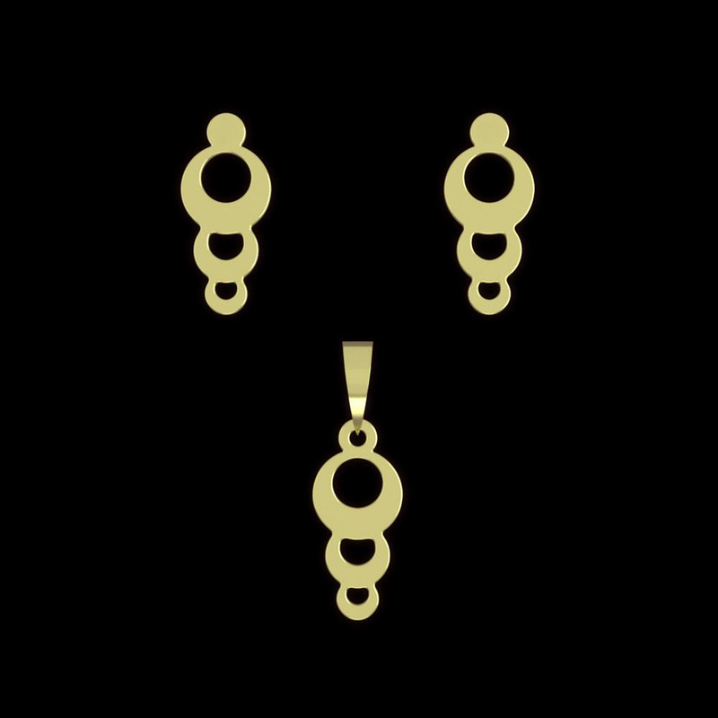 نیم ست طلا 18 عیار زنانه مدوپد مدل حلقه کد NA11086