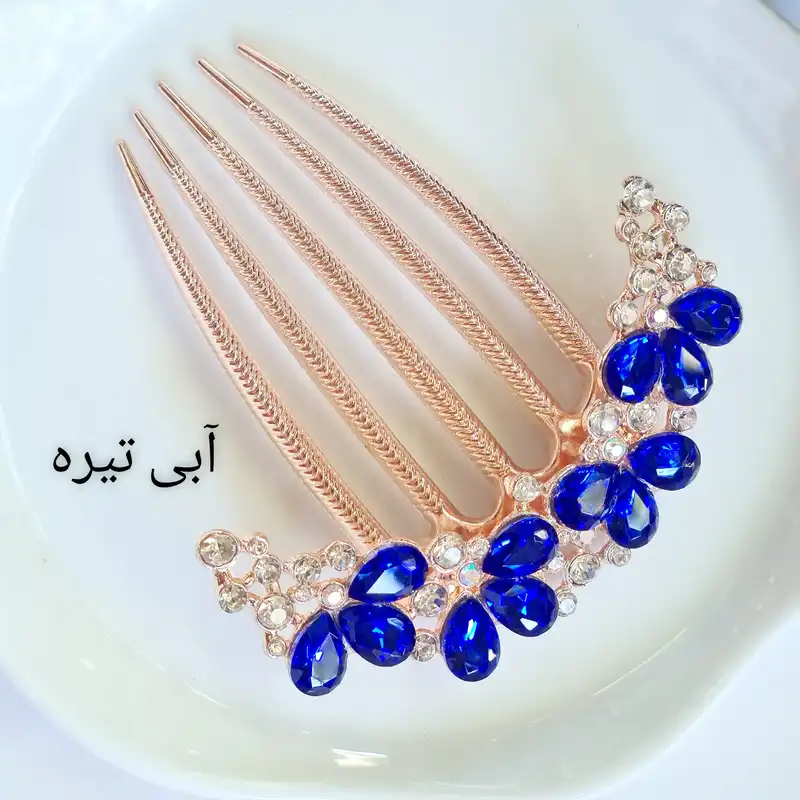 شانه مو زنانه مدل شنیون مرواریدی نیم‌تاج کد 22 brg