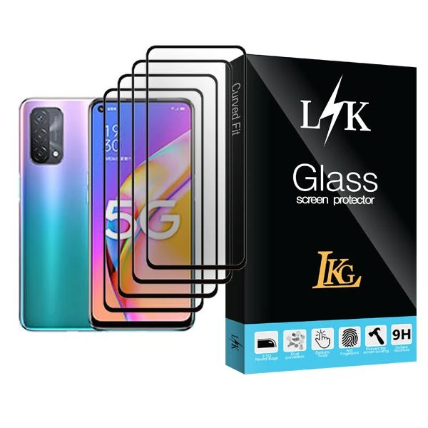 محافظ صفحه نمایش ال کا جی مدل LK Glass MIX004 مناسب برای گوشی موبایل اوپو A93 5G بسته چهار عددی