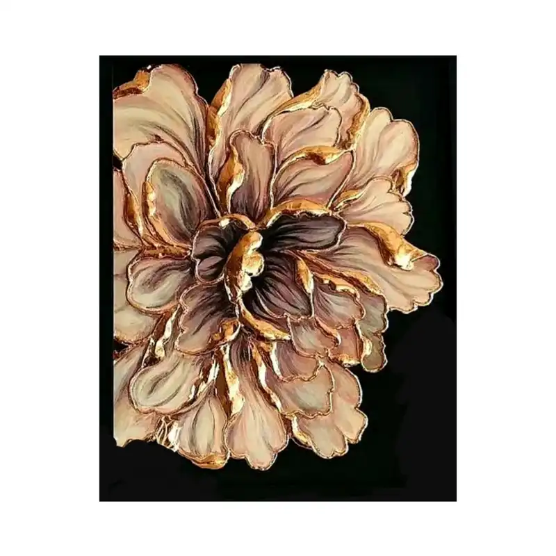 تابلو نقاشی ورق طلا مدل گل برجسته