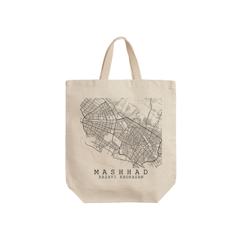 ساک خرید ترمه طراحان ایده مدل نقشه شهر مشهد کد map0514 - S