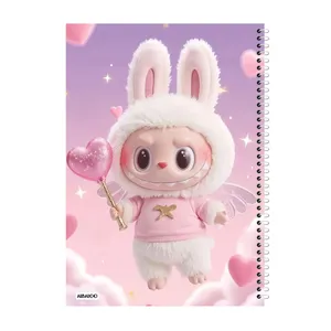 دفتر مشق 100 برگ آلبالو طرح عروسک لبوبو کد 2382