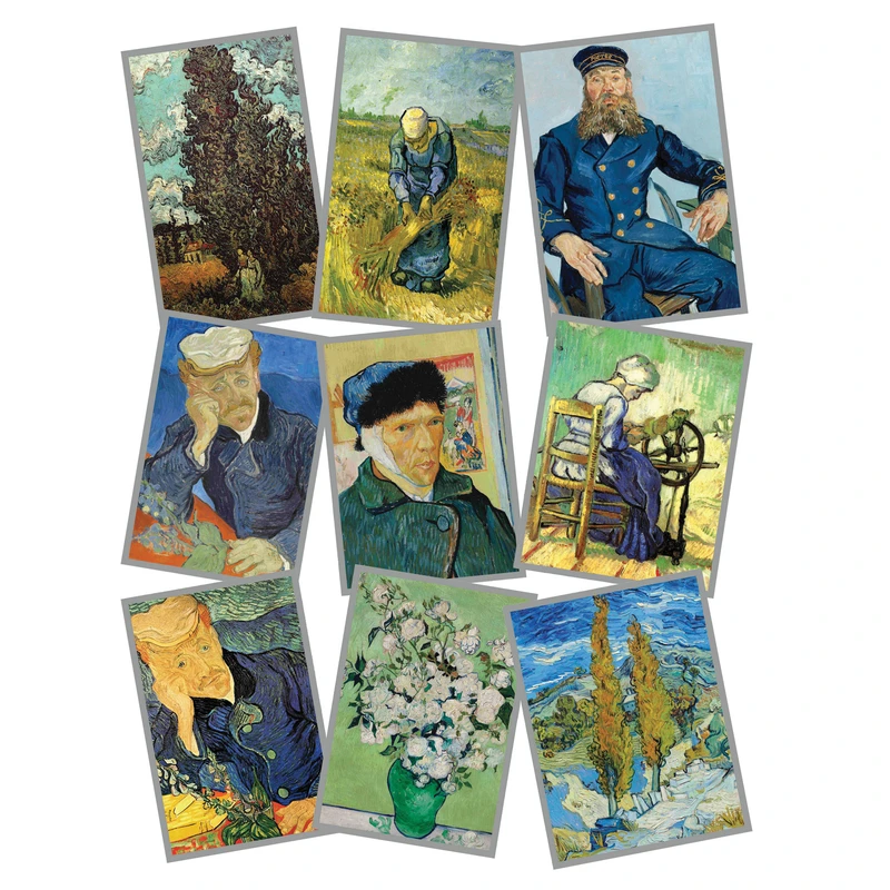 استیکر لپ تاپ طرح نقاشی های معروف اثر ونسان ون گوگ کد 2155 مجموعه 9 عددی