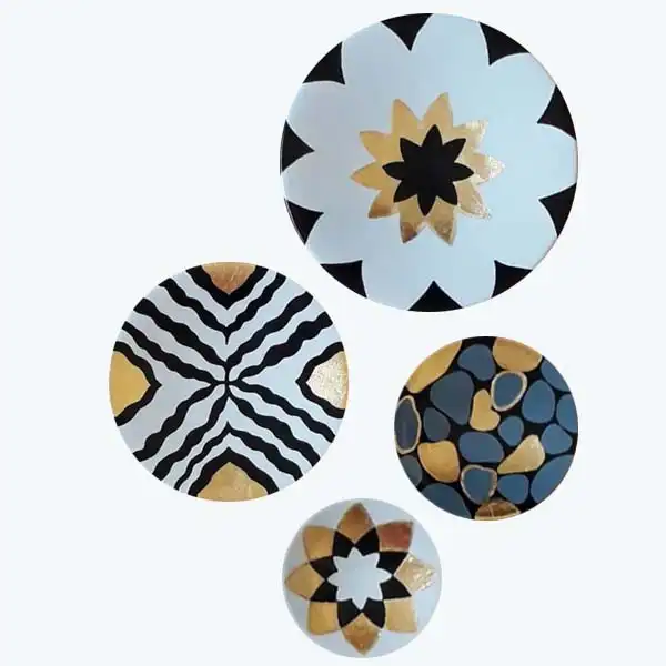 بشقاب دیوارکوب طرح کوبیسم مجموعه 4عددی