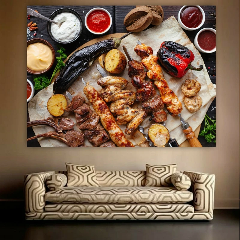 پوستر طرح غذای ایرانی مدل سیخ های کبابی کد GR1227