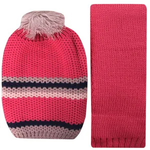 ست کلاه و شال گردن بافتنی بچگانه مدل PJ-107001