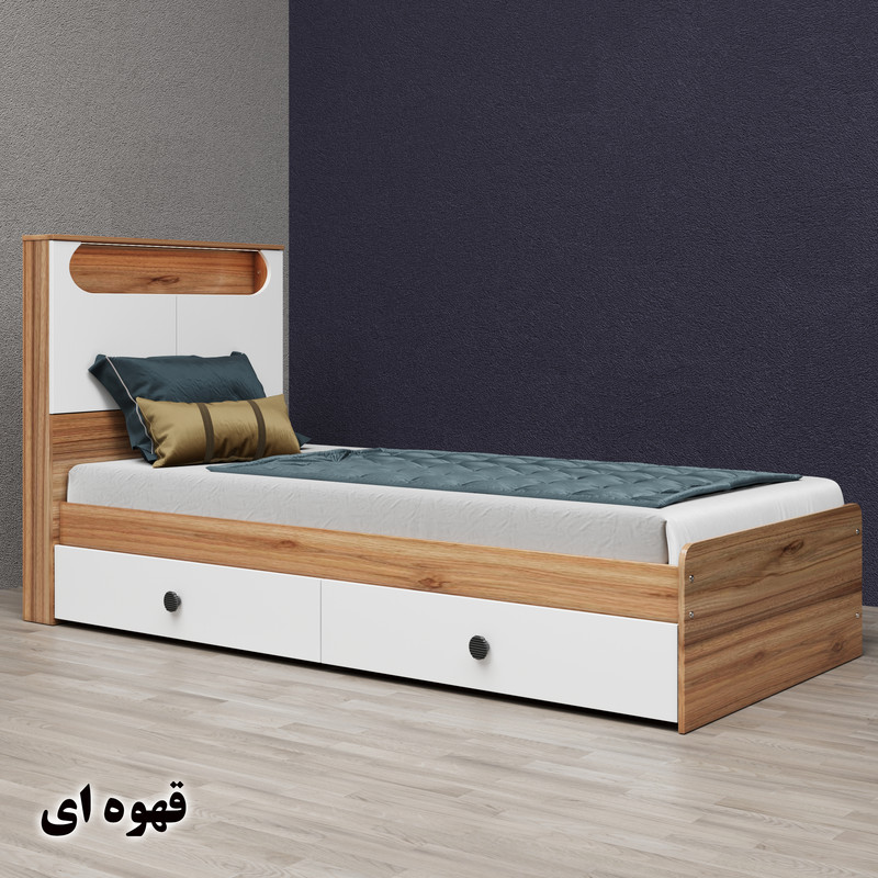 تخت خواب یک نفره وینه چوب مدل آرتا سایز 90x200 سانتی متر