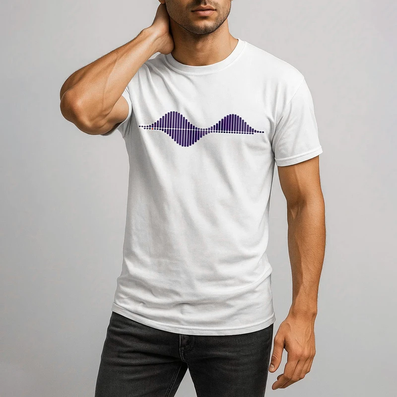 تی شرت آستین کوتاه مردانه مدل ریتم کد 0j0 26 رنگ سفید