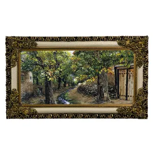 تابلو فرش ماشینی طرح دستبافت مدل کوچه باغ کد 8700