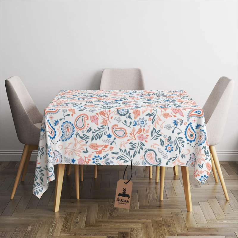 رومیزی برند رومیزی باز طرح مربع مدل بته گلستان کد 11052