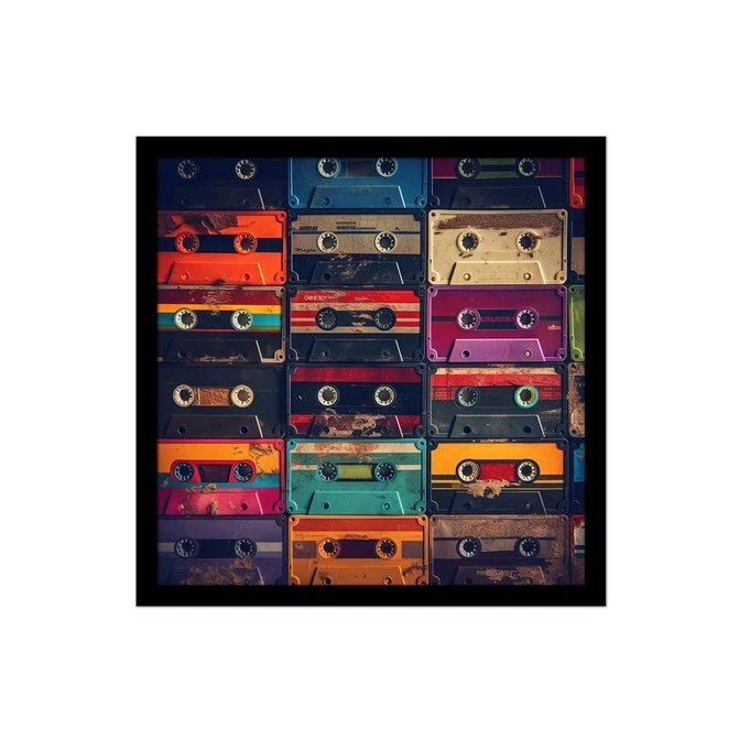 تابلو نوری بکلیت طرح نوار کاست رنگی مدل لایت باکس B-MID-20695