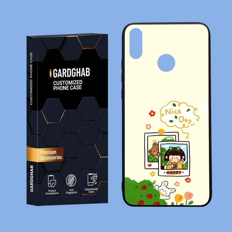 کاور گارد قاب مدل دورژله ای پشت گلس دخترانه مناسب برای گوشی موبایل  آنر 8x