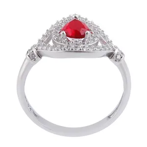 انگشتر نقره زنانه بازرگانی میلادی مدل  کوارتز تراش جواهری رکاب رادیوم کد AWR_1174