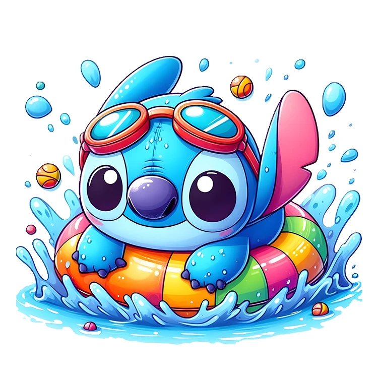 استیکر پارچه و لباس پاد آفرین مدل کارتونی استیچ کیوت بامزه کد S3943