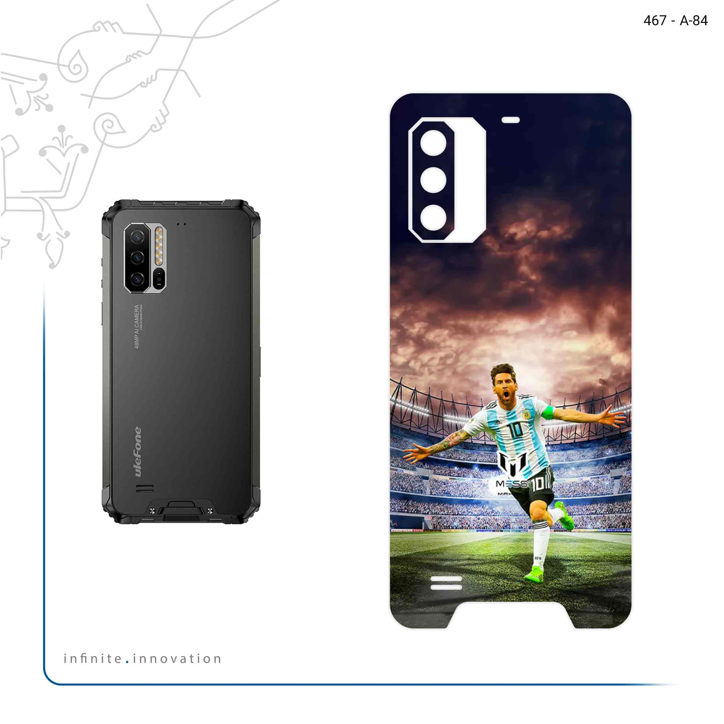 برچسب پوششی ماهوت مدل Lionel Messi 2 مناسب برای گوشی موبایل یولفون Armor 7