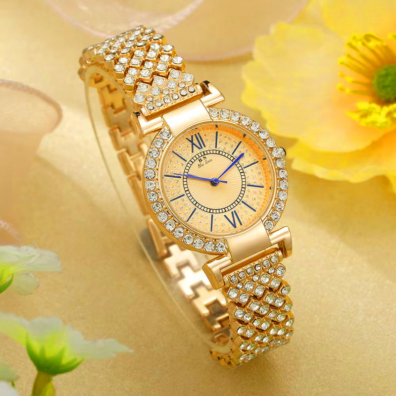 ساعت مچی عقربه‌ای زنانه مدل فول نگین الماس کد GHAB-RZ1