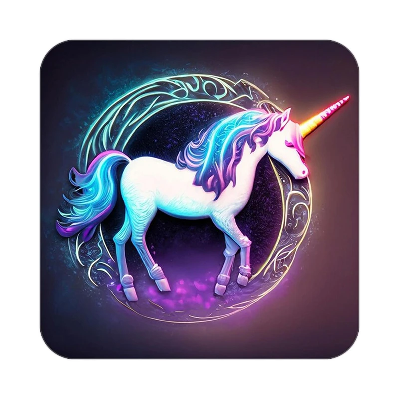 زیر لیوانی کاکتی طرح اسب تک شاخ و یونیکورن مدل mp31049