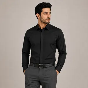 پیراهن مردانه آستین بلند با یقه برگردان دوشین مدل 865