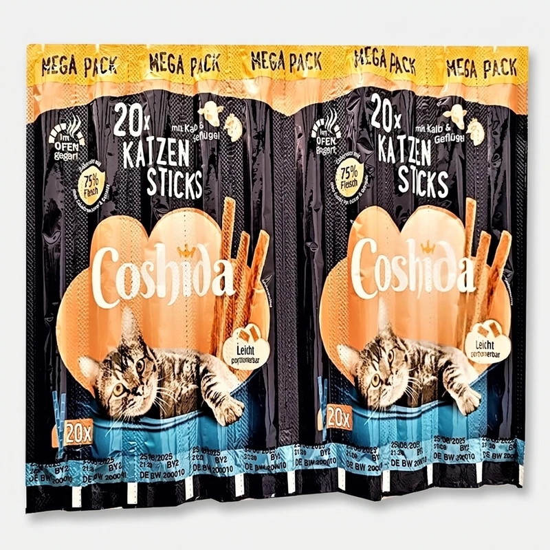 تشویقی گربه کوشیدا مدل مدادی طعم مرغ و گوشت وزن 50 گرم بسته 10 عددی