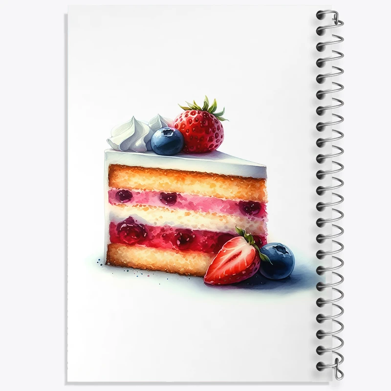 دفتر مشق 50 برگ خندالو طرح کیک توت فرنگی کد F6184