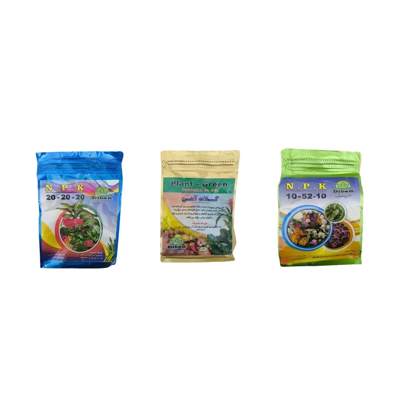 کود پودری مخصوص ریشه زایی و سبزینگی دیبان مدل fe-10-20 وزن یک کیلوگرم  بسته سه عددی