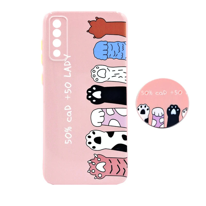 کاور مدل 6HANDCAT uv مناسب برای گوشی موبایل سامسونگ Galaxy A50/A50s/A30s به همراه پاپ سوکت