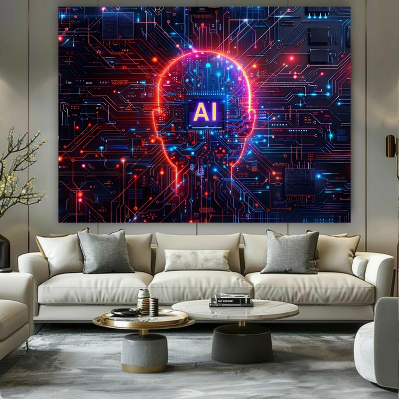 پوستر پارچه ای طرح مخمل هوش مصنوعی مدل AI کد BK22836