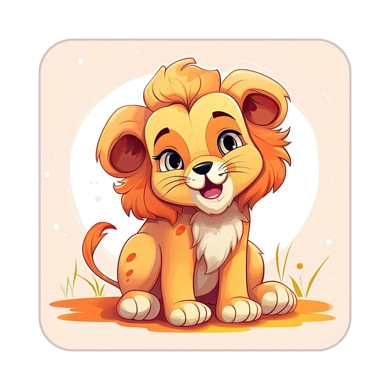 زیر لیوانی کاکتی طرح شیر مدل mp23395