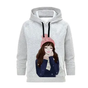 هودی زنانه مدل دختر زمستونی کد B163 رنگ طوسی