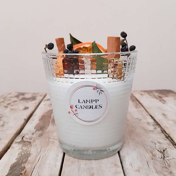 شمع لیوانی مدل پرتقال دارچین