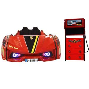 تختخواب کودک مدل پورشه یک نفره سایز 124x221 سانتی متر به همراه دراور