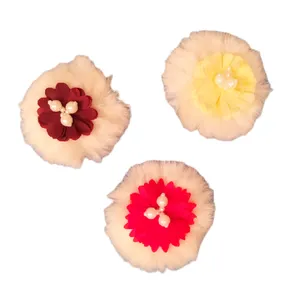 گیره مو دخترانه مدل مروارید پوم‌ پوم مجموعه سه‌ عددی