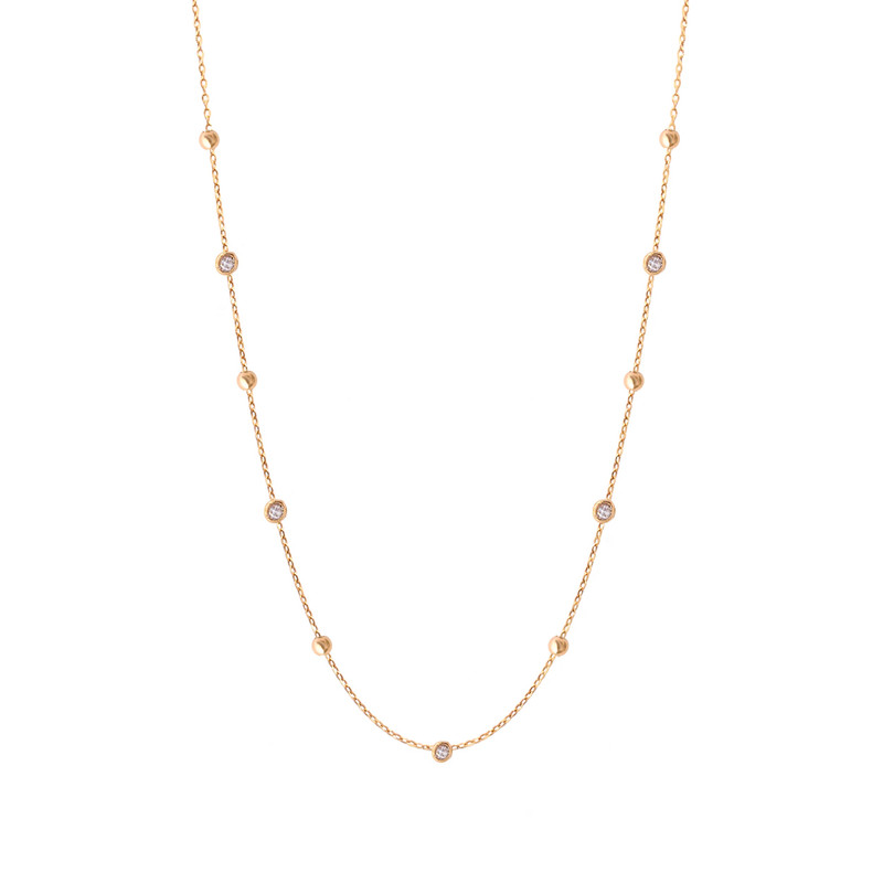 گردنبند طلا 18 عیار زنانه الی گالری مدل گوی بهاری ظریف