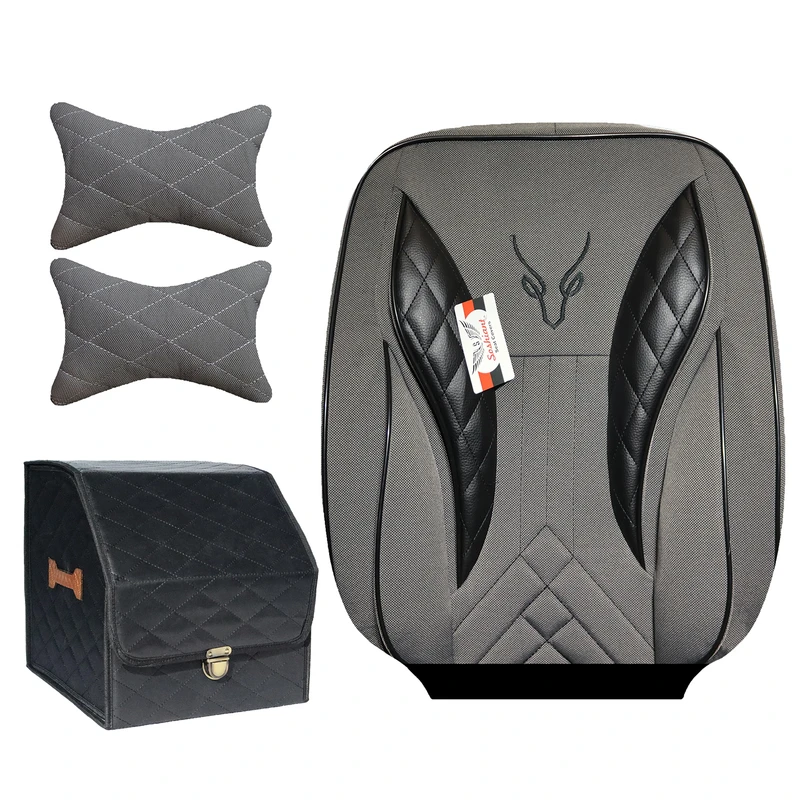 روکش صندلی خودرو سوشیانت مدل تورنتو مناسب برای تیبا دو و کوییک به همراه پشت گردنی و باکس صندوق