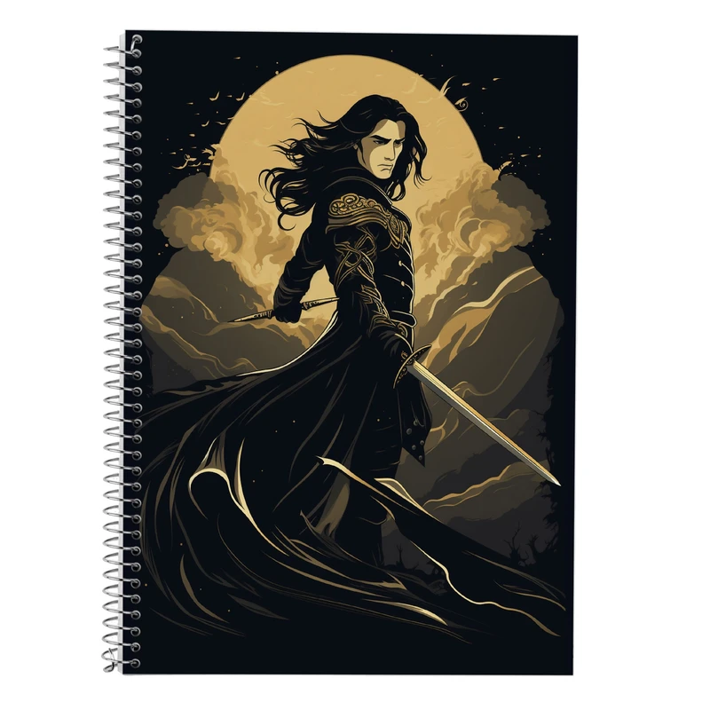 دفتر زبان 50 برگ مدوپد مدل سه خط طرح ارباب حلقه ها The Lord of the Rings کد DF2991