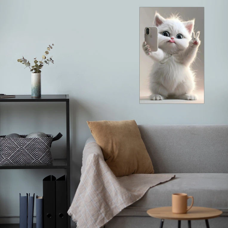پوستر گوفی مدل گربه گوگولی کیوت و بامزه طرح Cute Cat کد SELFI22