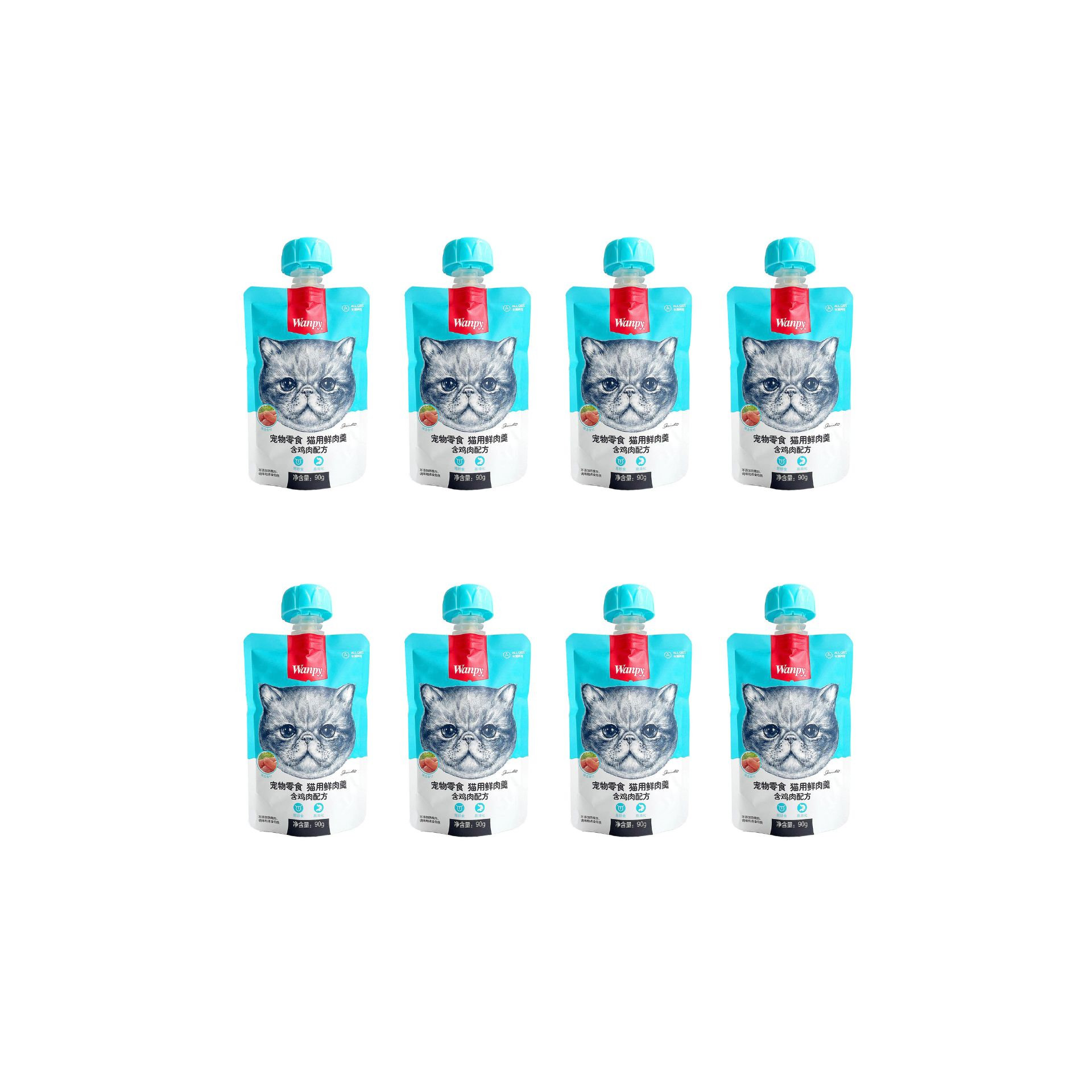 پودینگ گربه ونپی مدل مرغ وزن 720 گرم بسته 8 عددی